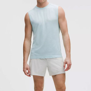 Summer Blank Streetwear OEM Bulk Manufacturer Tank Top Solid Color O Neck Sleeveless <b>Stringer</b> Cropped <b>Vest</b> Breathable Men Wear - Product Image 2