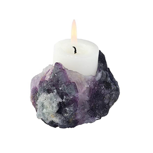 Support de bougie en pierre naturelle sculptée à la main en fluorite, agate et pierres précieuses, pour la lithothérapie, vente en gros - Product Image 5