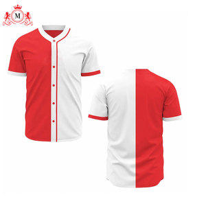 เสื้อเบสบอลสีแดงและสีขาวสำหรับผู้ชายพร้อมกางเกงเข้าชุด ชุดยูนิฟอร์ม วัสดุโพลีเอสเตอร์ระบายอากาศได้ดีสำหรับผู้ใหญ่ - Product Image 4