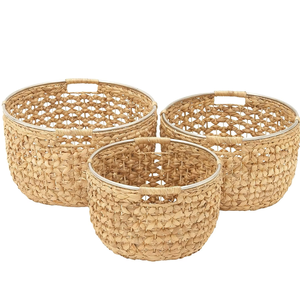 Eco Friendly Sea Grass Storage <b>Basket</b> Set Handwoven Decorative Organizer Natural Fiber <b>Baskets</b> Premium Rustic - Product Image 1