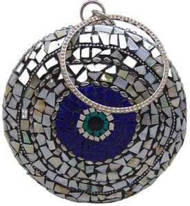 Pochette élégante vintage pour femme, style boîte, indienne, avec fermeture magnétique, légère, pour cosmétiques et téléphone portable, sac à main de mariage et de fête, motif mosaïque - Product Image 1