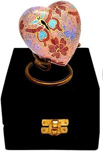 Elegant Brass Heart Shape Keepsake Cremation Urn <b>Memorial</b> Ash Holder Featuring Decorative Secure Lid And Matte Finish - Product Image 3