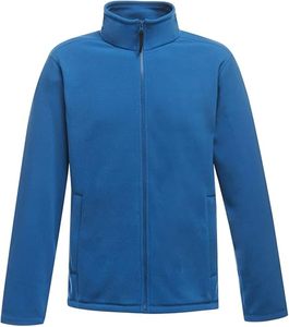 Veste polaire bleue pour homme Trex Export, fermeture éclair intégrale, col montant, vêtement d'hiver décontracté, coupe classique, poches épaisses en cuir tanné - Product Image 3