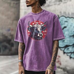 เสื้อยืดคอกลมสตรีทแวร์ผู้ชาย พิมพ์ลาย DTG DTF ผ้าฝ้ายคุณภาพสูง ซักแล้วใส่ได้ ใส่สบายในฤดูร้อน เสื้อยืดเปล่าเรียบๆ สำหรับงานพิมพ์ลายกราฟิกตามสั่ง - Product Image 3