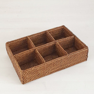 Teabag section <b>box</b> factory supply rattan caddy boxes for teabags storage luxury <b>tea</b> accessories - Product Image 5