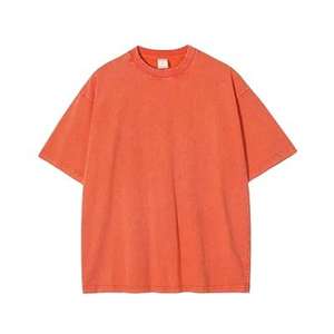 T-shirt en coton épais délavé à l'acide, style streetwear, personnalisable avec logo, vintage, pour homme - Product Image 1