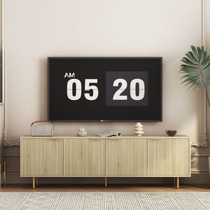 Mobile TV Moderno in Legno da 68 Pollici con Design Scanalato, Centro Intrattenimento con Ante Contenitore, Consolle Porta TV da 55+ Pollici, Mobile Multimediale per Soggiorno - Product Image 4