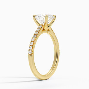Anillo de Compromiso Solitario de Moissanita con Corte Delicado de Puntas Compartidas, Joyas Bhatiya, Modelo 925, Plata Chapada en Oro de 14K, GRA - Product Image 2