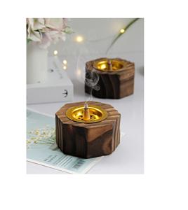 Brûleur d'encens indien en bois lumineux pour Bakhoor, rehaussant l'élégance intérieure, structure soigneusement conçue, chaleur culturelle, durable - Product Image 1
