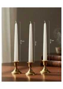 Standard 25cm Scented Soy Wax Taper <b>Candle</b> with Cotton <b>Wick</b>-Smokeless Custom Fragrance for Halloween & Christmas Dinner Tables - Product Image 3