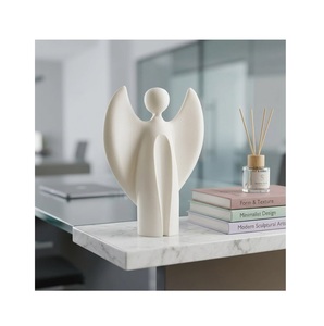 Estatua de Ángel Minimalista Moderna, Figura de Ángel Guardián Abstracta en Blanco Mate, Estilo Nórdico, Decoración Espiritual para el Hogar, Regalo - Product Image 3