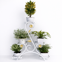 Support à plantes robuste en fer forgé : Étagère à fleurs multi-niveaux en métal pour une oasis intérieure élégante et une décoration de patio extérieur