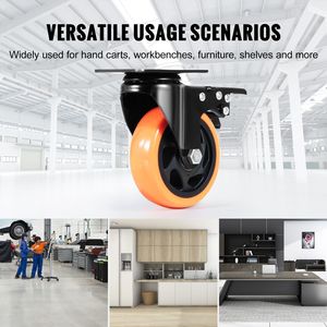 Set di 4 Ruote Girevoli da 4 Pollici, Capacità di Carico 350 Libbre, Silenziose, con Ruote in PVC e Blocco di Sicurezza A/B - Product Image 4