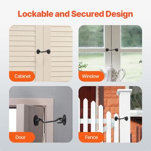Set di 2 Chiusure a Gancio in Acciaio Inox per Porte Scorrevoli con Viti di Montaggio - Product Image 2