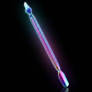 Pousse-cuticules double embout en acier inoxydable, outil de manucure réutilisable, manche double tête, durable et écologique - Product Image 2