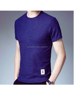 Estilo de los hombres de poliéster/algodón de punto de material de diseño bordado camiseta Formal con serigrafía patrón sólido - Product Image 5