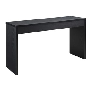 Mesa Consola Moderna Negra Convertible con Espejo, Acabado Metálico Minimalista, Rectangular, para Entrada u Hotel - Product Image 1
