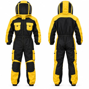 Combinaison d'apiculture avec voile de protection, haute qualité, ventilée, maille 3 couches, bande réfléchissante, fermeture éclair frontale, poignets élastiques, vêtement de travail - Product Image 1