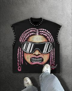 Camiseta sin mangas personalizada de algodón 100% de alta calidad, ecológica y de secado rápido, con estampado serigráfico, corte oversize y estilo boxy para hombre. - Product Image 3