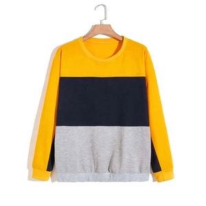Vente en gros de sweatshirts à col ras du cou de qualité luxueuse pour hommes, broderie personnalisée, sweatshirts à capuche bicolores à la mode, grande taille, automne élégant - Product Image 5