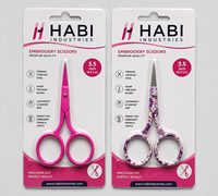 Ciseaux à broder en acier inoxydable avec emballage sous blister, ciseaux de couture et de bricolage tranchants, fabricant OEM Habi Industries