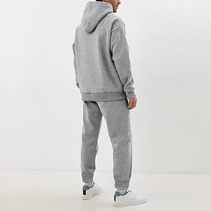 Nouvel Arrivage – Ensemble deux pièces décontracté pour homme : Sweat-shirt léger 100 % coton respirant à col roulé et manches courtes, couleur unie, texture gaufrée - Product Image 2
