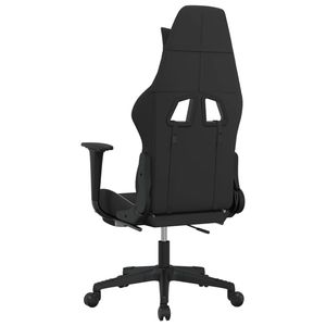 Sedia da gioco in tessuto bianco e nero con comodo poggiapiedi - Product Image 5