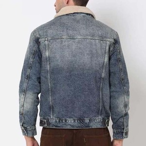 Chaqueta de Mezclilla para Hombre, Estilo Stonewashed, con Forro de Sherpa, Cuello Camisero, Corte Regular, Estilo Casual para Otoño - Product Image 6
