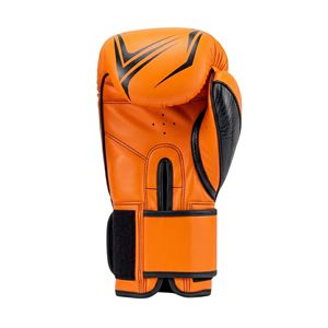 Gants de boxe géométriques orange pour arts martiaux, imprimé graphique, entraînement, lacets, rembourrage haute densité, protection en cuir - Product Image 2
