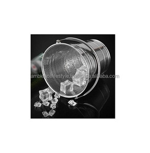 Portable Stainless Steel Metal Ice <b>Bucket</b> <b>With</b> <b>Lid</b> And Handles Perfect For Travel Outdoor Parties And Picnics - Product Image 5
