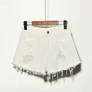 Shorts en jean extensibles déchirés pour femmes, grande taille, été, vente en gros - Product Image 2