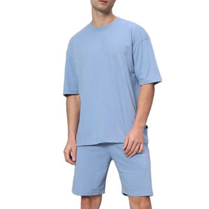 Conjunto de Dos Piezas para Hombre, Verano, Secado Rápido, Transpirable, para Playa, Camisa y Pantalones Cortos 100% Algodón, Conjunto Deportivo de Dos Piezas - Product Image 1