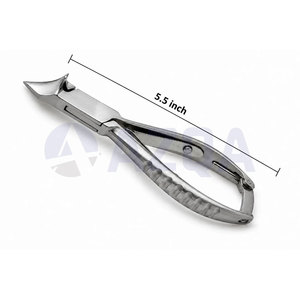 Stainless Steel Heavy Duty Moon Shape Toenail Nipper With <b>Box</b> Joint Double Spring And Back <b>Lock</b> For Professional Foot Care - Product Image 2