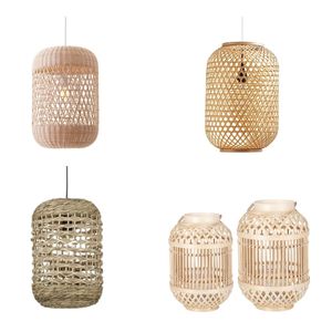Abat-jour CAPSULE pour suspension, en bambou et rotin, pour plafonnier en jacinthe - Product Image 1