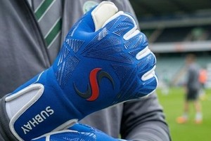 Guantes de Portero de Fútbol SUBHAY, Azul y Blanco, Dedos Completos, Antideslizantes, Transpirables, Correa de Muñeca Ajustable, Unisex, Equipo Deportivo - Product Image 5