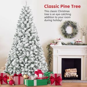 Albero di Natale Artificiale Innevato Non Illuminato da 120 cm con 233 Punte di Rami e Supporto in Metallo per Forniture Promozionali per Feste - Product Image 2