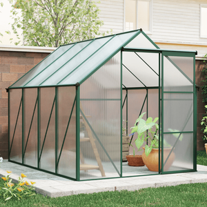 Serra da Esterno Moderna 6x8 FT Verde con Telaio in Legno e Metallo, Facile da Montare, Copertura Durevole in Mylar, Trattata a Pressione, Naturale - Product Image 1