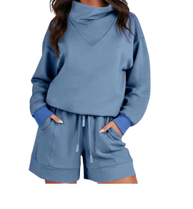 Sweat-shirt à capuche en maille polyester/coton pour l'été, avec logo frontal, respirant, couleur unie, col rond - Product Image 5