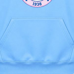 เสื้อฮู้ดปักลายโลโก้สีฟ้าอ่อน แจ็คแอนด์จิล ปี 1938 แขนยาว มีเชือกผูกฮู้ด กระเป๋าจิงโจ้ สไตล์ลำลอง - Product Image 3
