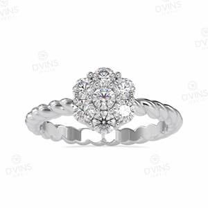 แหวนหมั้น D'VINS JEWELS 7 เม็ดพลอย VVS แบบคลาสสิก ทองคำแท้ 14K ตัวเรือนแบบหนามเตย สำหรับงานแต่งงาน งานเลี้ยงฉลองครบรอบ ได้รับการรับรองจาก IGI - Product Image 5