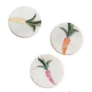Hot Selling Green Leaf Inlay Marble <b>Coasters</b> Set Handcrafted <b>Drink</b> <b>Coasters</b> with Stone Inlay Decorative Tableware Supplier - Product Image 4