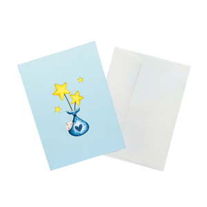 Carte de vœux 3D personnalisée pour bébé, thème grue bleue, avec enveloppe, carte de vœux artisanale pour bébé, pour félicitations - Product Image 4