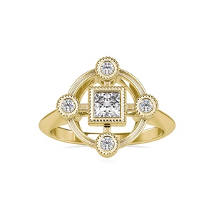 Vente chaude de bague en diamant taille princesse de laboratoire en or blanc 10 carats avec placage au rhodium fiançailles vermeil d'éternité d'origine - Product Image 5