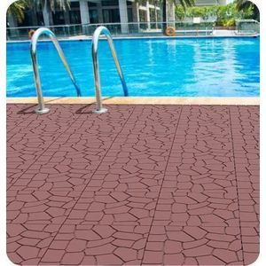 12 \ "nouvelle texture de pierre carreaux de terrasse bricolage carreaux de sol imbriqués pour porche Backyard-44pcs rouge marron facile terrasse rapide - Product Image 2