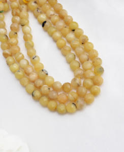 Perles de boules facettées en opale jaune naturelle de 5 mm à 8 mm pour la création de bijoux fins, pierres précieuses - Product Image 5