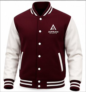 Men's Customized Logo Quick Dry Varsity Jacket with Stand Collar <b>Covered</b> <b>Button</b> Front Polyester/Cotton Shell Winter Outerwear - Product Image 2