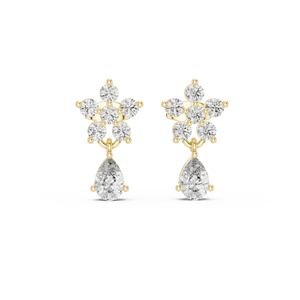 Aurora Ad Ornaments 14K Gold Dainty Cosmic Jewelry para amantes de la astrología Luxury Moissanite Stud Pendientes - Product Image 4