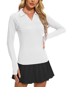 MathCat Camisetas de golf de manga larga para mujer, UPF50+, de secado rápido, ligeras, de poliéster/spandex, para tenis, deportes, atléticas - Product Image 3