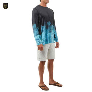Premium <b>Men</b> Sublimation Knitted Long Sleeve <b>Shirts</b> 220g Breathable Moisture Wicking Quick Dry Eco-Friendly Polyester/Cotton - Product Image 2