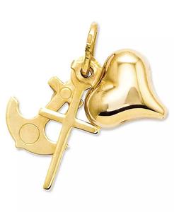 Charme en or 14 carats, charme Foi, Espérance et Charité |   Macy's - Product Image 1